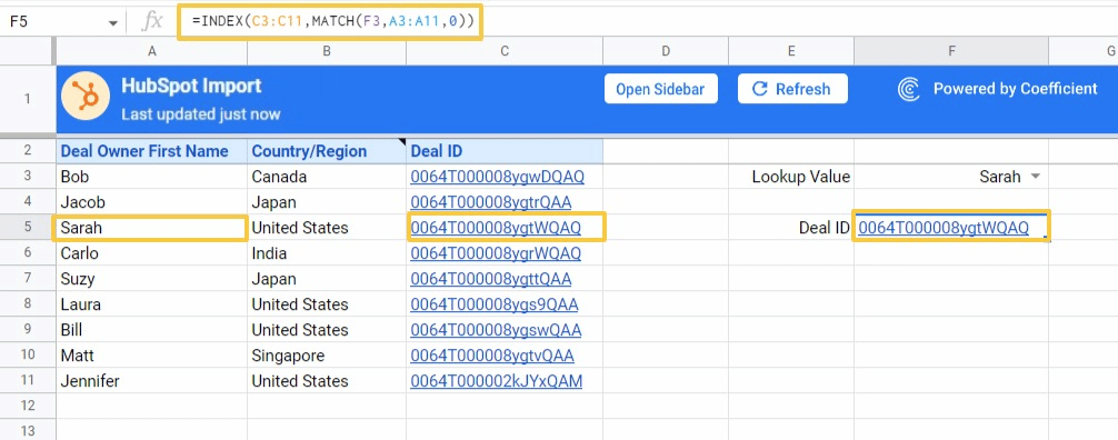 index match xlookup google sheets