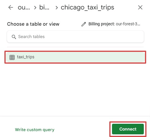 bigquery table google sheets