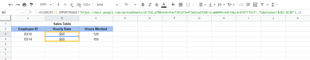 how to do vlookup in google sheets