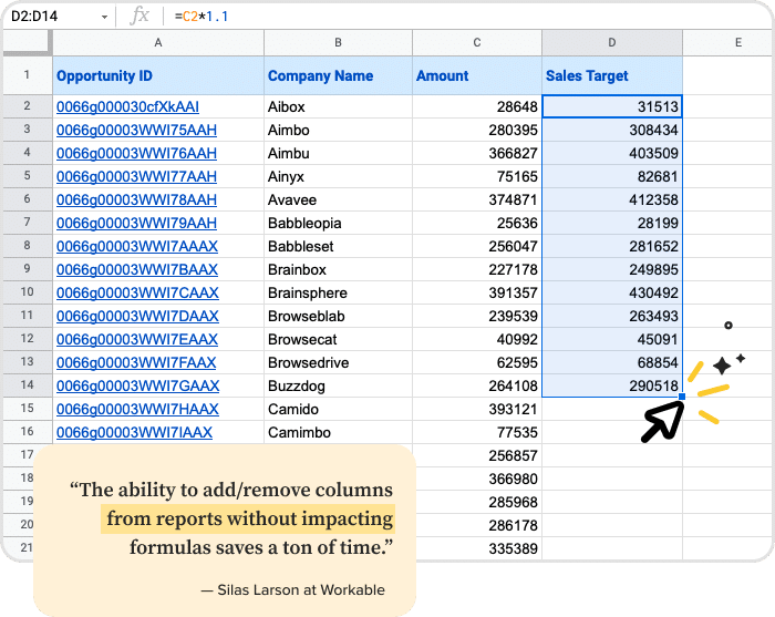 Facebook Ads Data in Spreadsheet