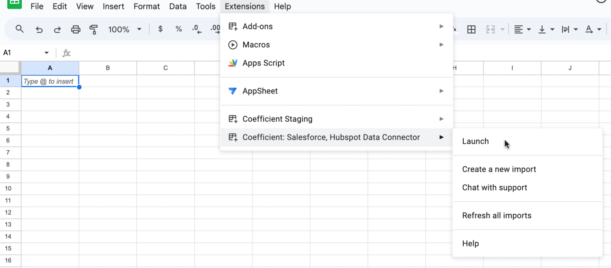 Once installation is finished, return to Extensions on the Google Sheets menu.