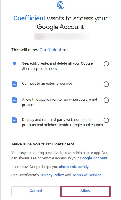 Accept the prompts to install coefficient