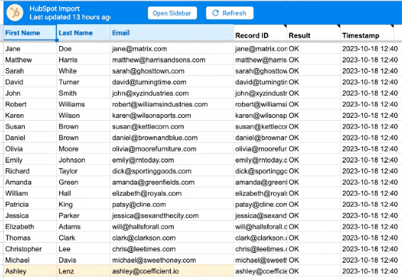 Navigate back to your spreadsheet to confirm.