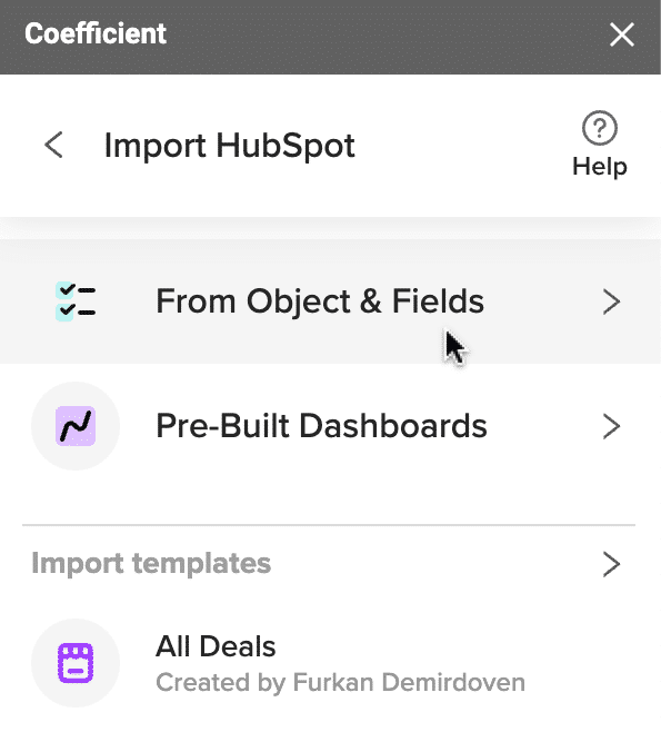 Select ‘From Objects & Fields.’