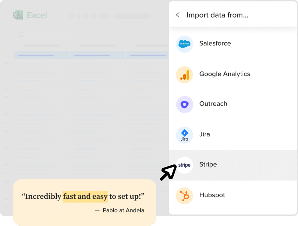 Import Data from Stripe into Excel