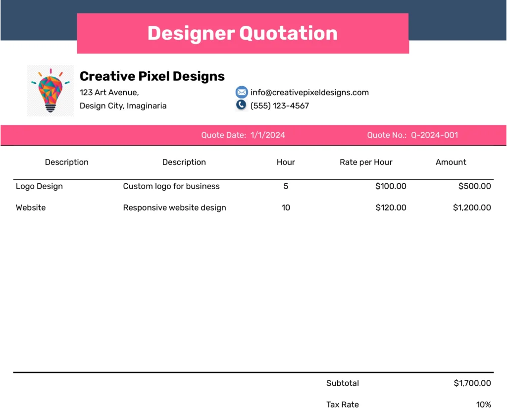 design quote template