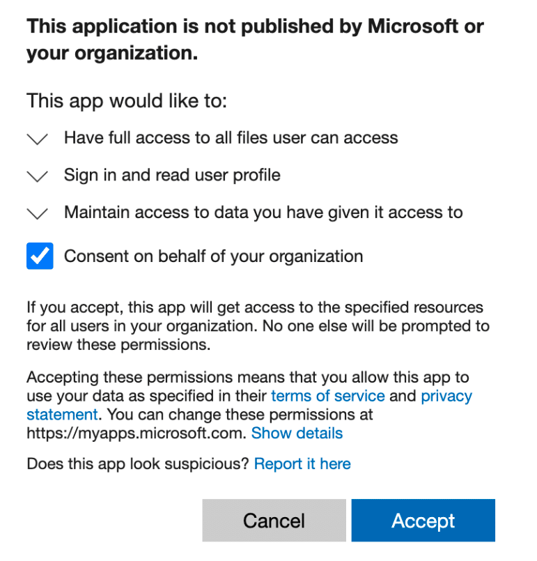 Following the prompts to connect your Microsoft account.