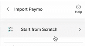 Choosing to start from scratch after connecting to Smartsheet in Google Sheets via Coefficient.