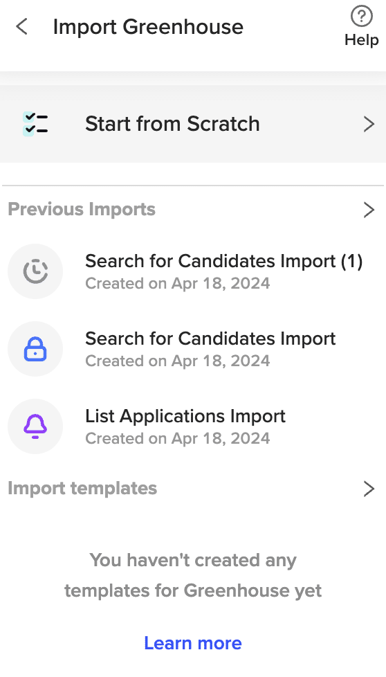 Starting a fresh data import from Greenhouse into Google Sheets through Coefficient.