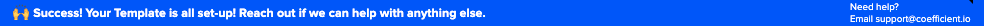 Notification showing successful connection to Salesforce in spreadsheet.