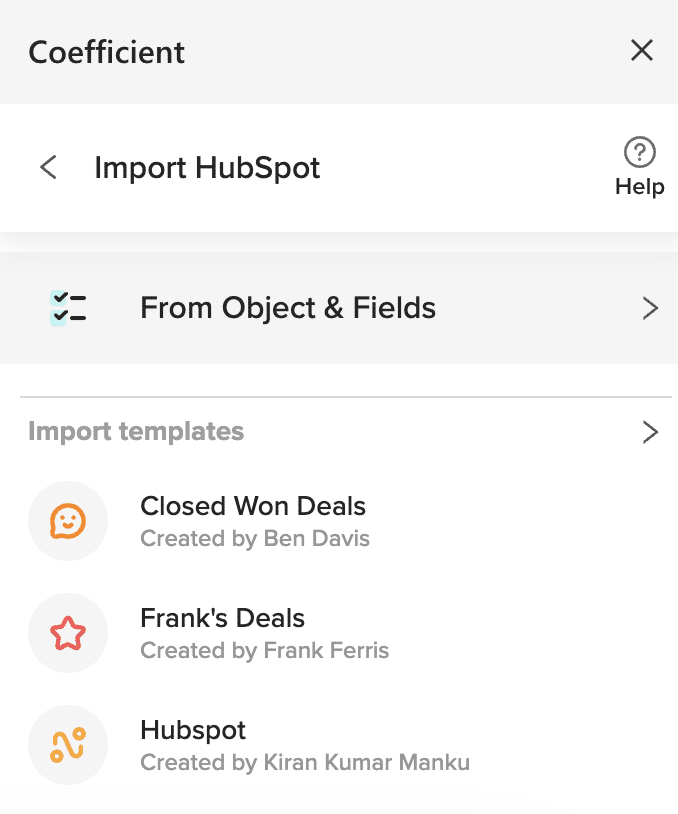 HubSpot Excel Integration via Coefficient