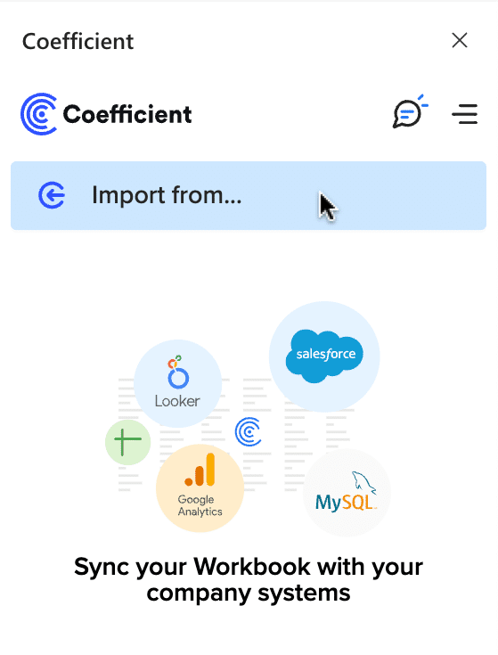 Click on Import from in Coefficient