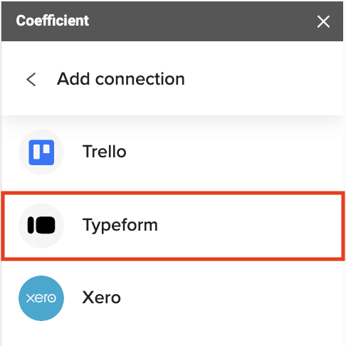coefficient google sheets extension menu typeform