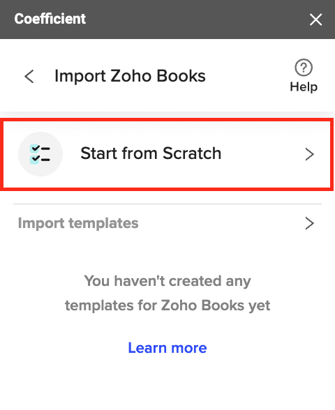 import zoho books data into excel from scratch