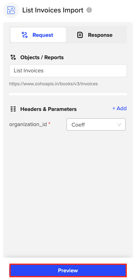 zoho books invoice list pull into excel