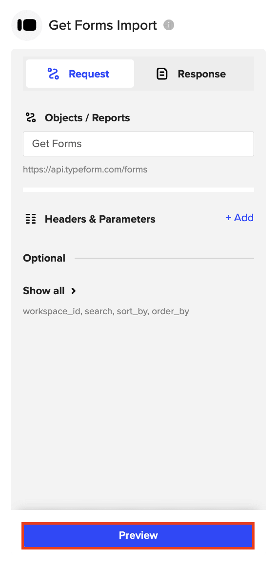 select forms endpoint typeform coefficient google sheets connector
