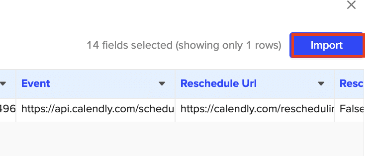 import calendly data into excel