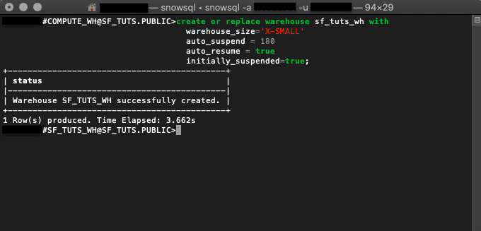 snowsql command line
