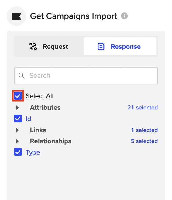 Configuring the fields you want to include in the import, such as the campaign name, creation date, status, and audience.