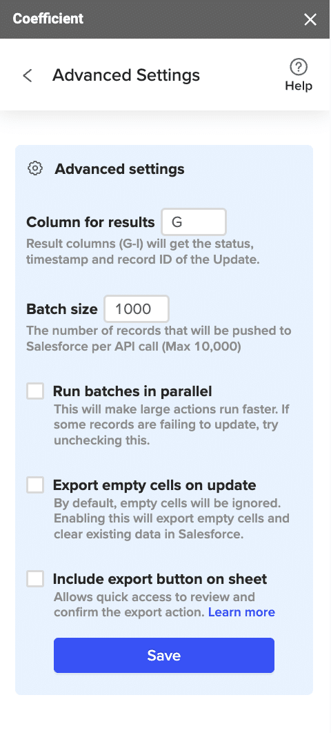 Mapping the fields from your spreadsheet to the corresponding Salesforce fields.