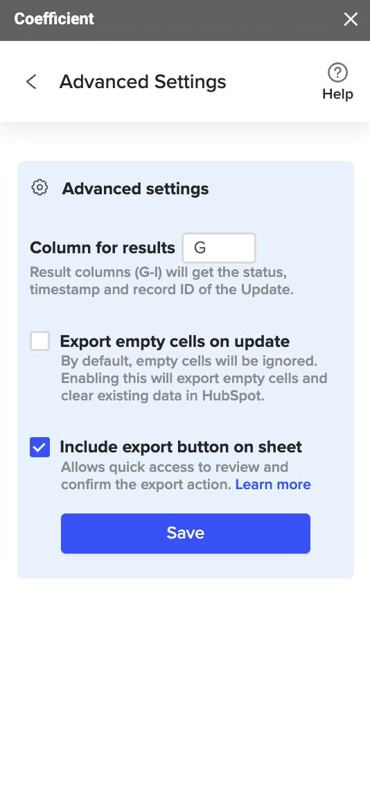 Configuring advanced settings